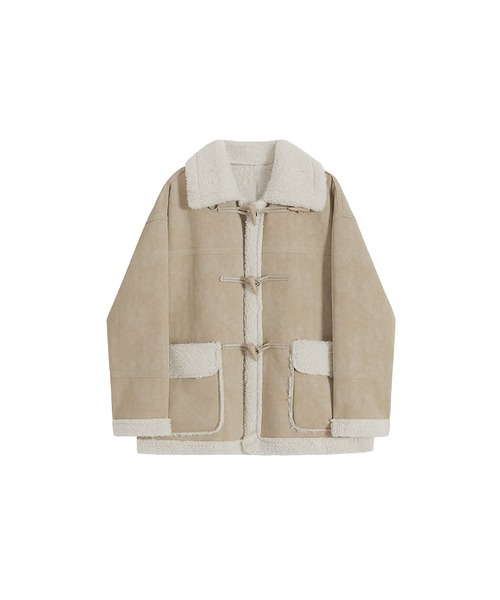 LA POMME petit(ラポミ・プチ)の「ヴィンテージバイカーファーコート/Vintage Biker Fur Jacket(ムートンコート・レディース・ベージュ・MEDIUM)」の1枚目の写真