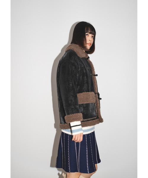 LA POMME petit(ラポミ・プチ)の「ヴィンテージバイカーファーコート/Vintage Biker Fur Jacket(ムートンコート・レディース・ベージュ・MEDIUM)」の12枚目の写真