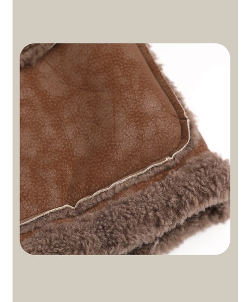 LA POMME petit(ラポミ・プチ)の「ヴィンテージバイカーファーコート/Vintage Biker Fur Jacket(ムートンコート・レディース・ベージュ・MEDIUM)」の11枚目の写真