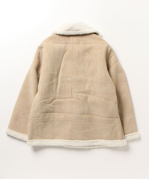 LA POMME petit(ラポミ・プチ)の「ヴィンテージバイカーファーコート/Vintage Biker Fur Jacket(ムートンコート・レディース・ベージュ・MEDIUM)」の2枚目の写真