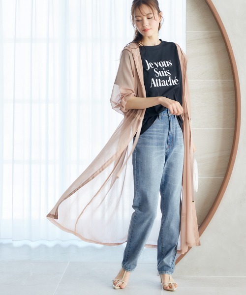 miclat（ミクラ）の「大きいサイズ　シアーフーディカーディガン　miclat（カーディガン/ボレロ・レディース・ブルー系/ピンクベージュ/ブラック・L～LL/3L～4L）」の3枚目の写真