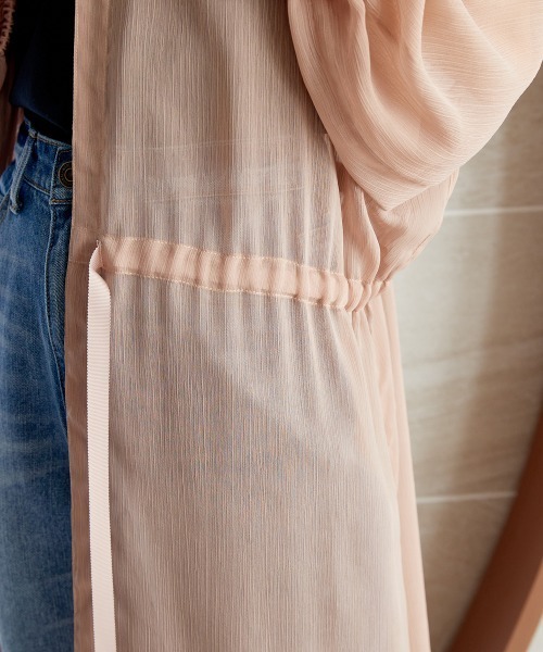 miclat（ミクラ）の「大きいサイズ　シアーフーディカーディガン　miclat（カーディガン/ボレロ・レディース・ブルー系/ピンクベージュ/ブラック・L～LL/3L～4L）」の22枚目の写真