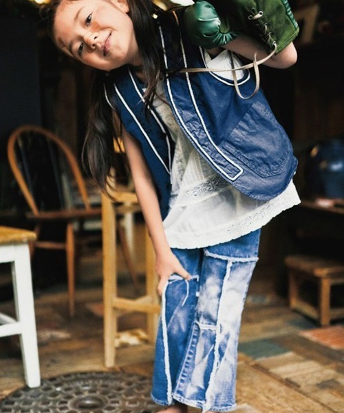 GO TO HOLLYWOOD（ゴートゥーハリウッド）の「GO TO HOLLYWOOD/ゴートゥーハリウッド ストレッチデニム フレア リメイク PN フレアパンツ（デニムパンツ・キッズ・ブルー・130/140）」の15枚目の写真