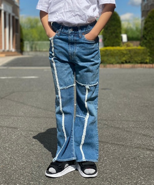 GO TO HOLLYWOOD（ゴートゥーハリウッド）の「GO TO HOLLYWOOD/ゴートゥーハリウッド ストレッチデニム フレア リメイク PN フレアパンツ（デニムパンツ・キッズ・ブルー・130/140）」の17枚目の写真