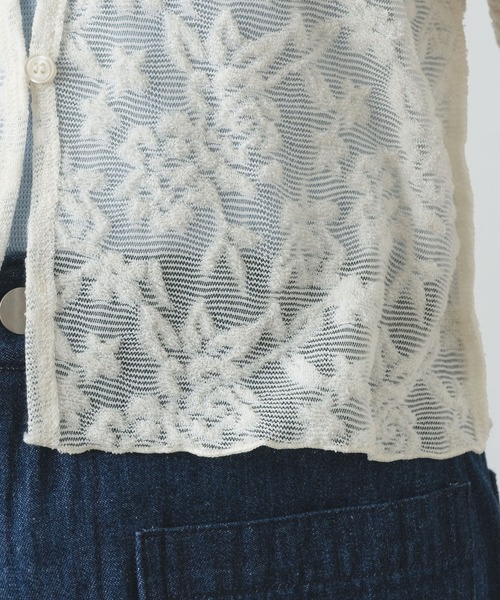 Kastane（カスタネ）の「パイルジャガード半袖Tee（Tシャツ/カットソー・レディース・サックスブルー/ブラック/アイボリー・FREE）」の19枚目の写真