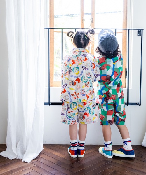 BIG FIELD(ビッグフィールド)の「総柄オープンカラーシャツ(90~150cm)(シャツ/ブラウス・キッズ・グリーン/オリーブ/オフホワイト・90/100/110/120/130/140/150)」の21枚目の写真