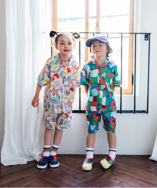 BIG FIELD(ビッグフィールド)の「総柄オープンカラーシャツ(90~150cm)(シャツ/ブラウス・キッズ・グリーン/オリーブ/オフホワイト・90/100/110/120/130/140/150)」の20枚目の写真