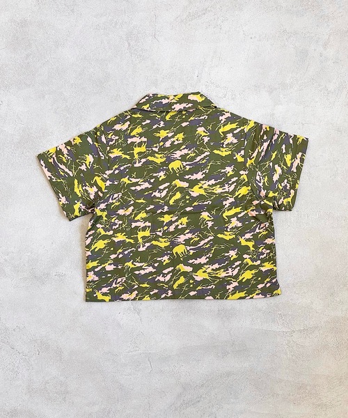BIG FIELD(ビッグフィールド)の「総柄オープンカラーシャツ(90~150cm)(シャツ/ブラウス・キッズ・グリーン/オリーブ/オフホワイト・90/100/110/120/130/140/150)」の10枚目の写真