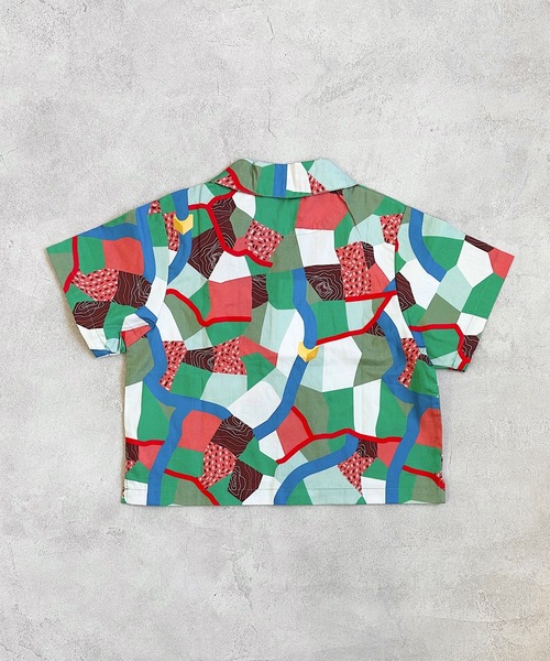 BIG FIELD(ビッグフィールド)の「総柄オープンカラーシャツ(90~150cm)(シャツ/ブラウス・キッズ・グリーン/オリーブ/オフホワイト・90/100/110/120/130/140/150)」の15枚目の写真