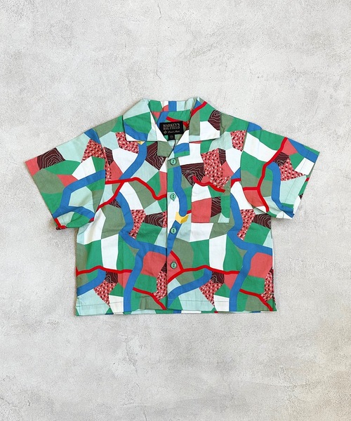 BIG FIELD(ビッグフィールド)の「総柄オープンカラーシャツ(90~150cm)(シャツ/ブラウス・キッズ・グリーン/オリーブ/オフホワイト・90/100/110/120/130/140/150)」の14枚目の写真