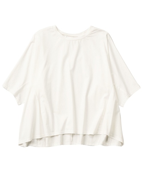 Viola e Viola(ヴィオラエヴィオラ)の「【接触冷感】綿混シルケット素材ゆったりトップス(Tシャツ/カットソー・レディース・オフホワイト/ブラック/ブルー・X-LARGE/MEDIUM/XX-LARGE/LARGE)」の12枚目の写真