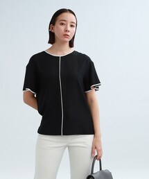 INDIVI | ◆【夏の通勤におすすめ/洗える】バイカラーデザイン 半袖ブラウス(シャツ/ブラウス)