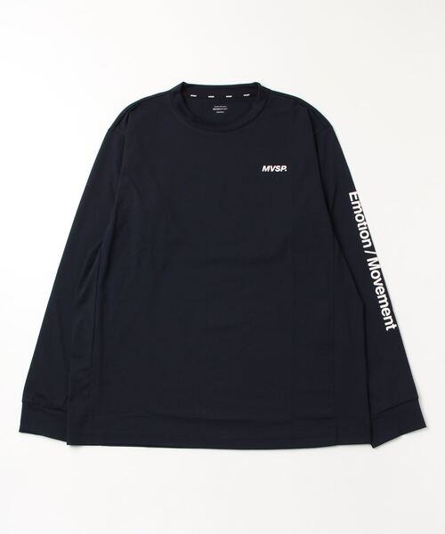 DESCENTE（デサント）の「デサント  スリーブロゴロングスリーブシャツ（Tシャツ/カットソー・メンズ・ブラック/ネイビー・3L/M/L/LL）」の2枚目の写真