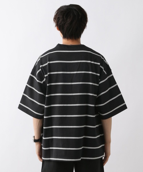 SIGNAL SPORTS（シグナルスポーツ）の「【SIGNAL SPORTS】ワンポイントグラフィック刺繍/ボーダーTシャツ（Tシャツ/カットソー・メンズ・ブルー/ブラック/ホワイト/パープル・MEDIUM/LARGE）」の15枚目の写真