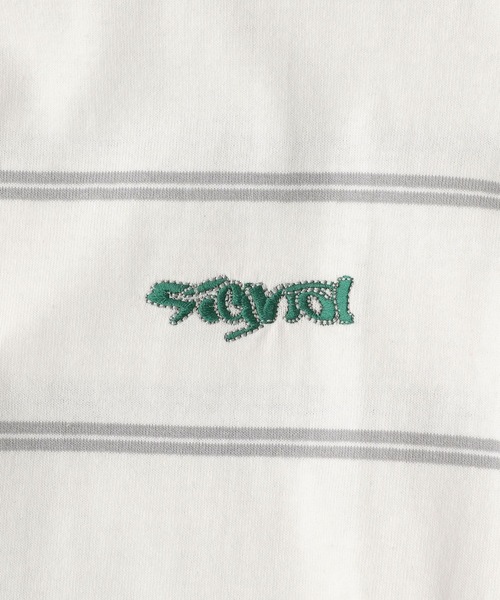 SIGNAL SPORTS（シグナルスポーツ）の「【SIGNAL SPORTS】ワンポイントグラフィック刺繍/ボーダーTシャツ（Tシャツ/カットソー・メンズ・ブルー/ブラック/ホワイト/パープル・MEDIUM/LARGE）」の9枚目の写真