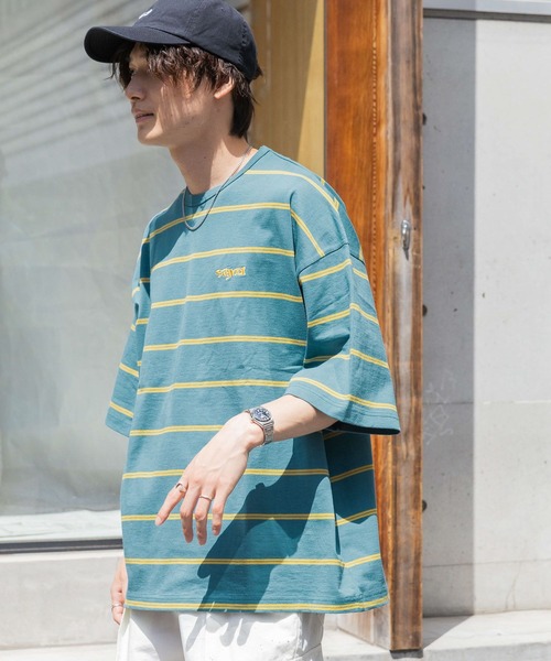 SIGNAL SPORTS（シグナルスポーツ）の「【SIGNAL SPORTS】ワンポイントグラフィック刺繍/ボーダーTシャツ（Tシャツ/カットソー・メンズ・ブルー/ブラック/ホワイト/パープル・MEDIUM/LARGE）」の17枚目の写真