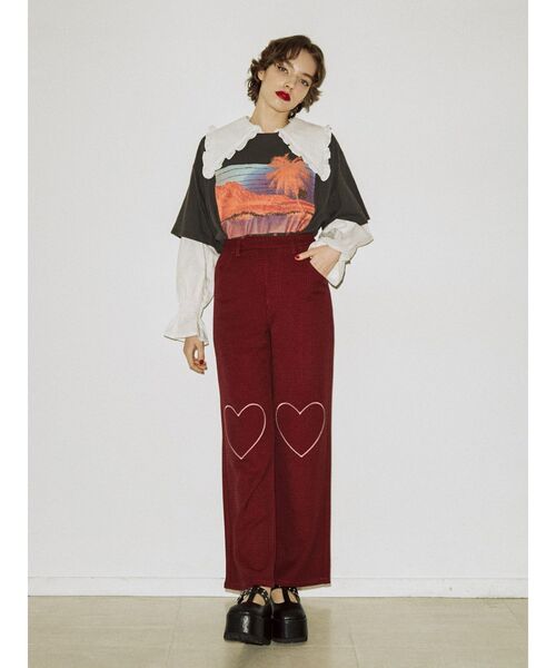 【通販 人気】 jouetie（ジュエティ）の「ハートストレートパンツ（その他 パンツ