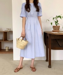 バブルハーフスリーブワンピース