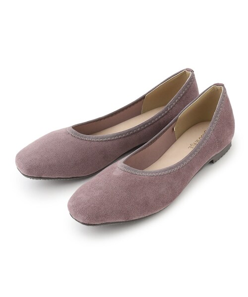 SHOO・LA・RUE（シューラルー）の「◆ストレッチフェイクスエードローヒール（その他シューズ・レディース・パープル系4/ブラック/ブルー/サンドベージュ・25/45/35）」の4枚目の写真