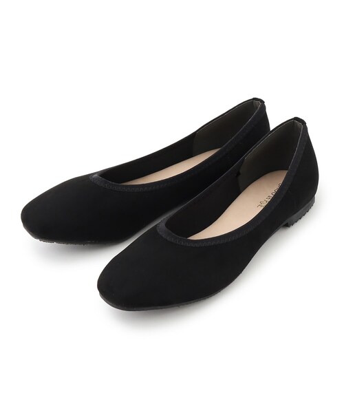 SHOO・LA・RUE（シューラルー）の「◆ストレッチフェイクスエードローヒール（その他シューズ・レディース・パープル系4/ブラック/ブルー/サンドベージュ・25/45/35）」の2枚目の写真