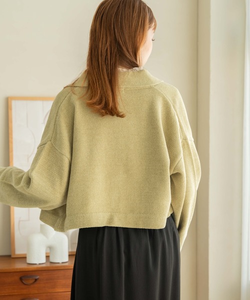 GALLE Paris 売れ筋商品|||ガレパリ ニット&セーター アウター レディース Sweaters Green hinari（ヒナリ）の「ショートモールニットカーディガン（ニット