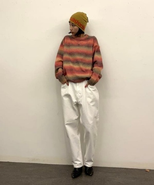 BEAMS（ビームス）の「BEAMS / 12ゲージ フェード ボーダー ニット（ニット/セーター・メンズ・レッド/ブラウン・S/M/L/XL）」の19枚目の写真