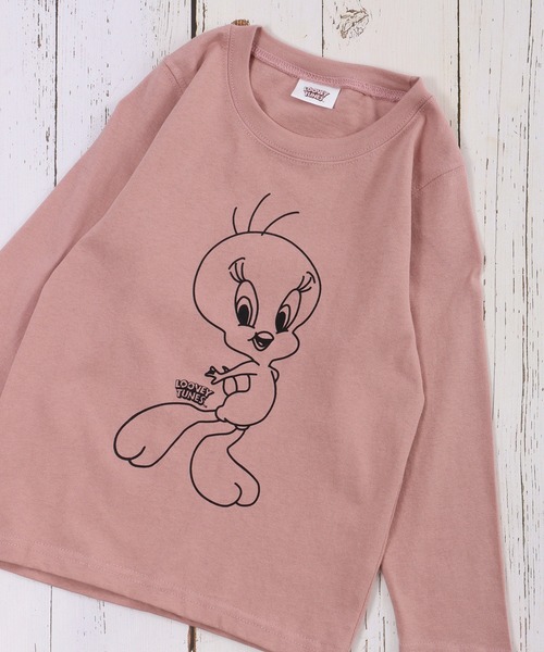 Looney Tunes(ルーニーテューンズ)の「トゥイーティープリントロンT KIDS(Tシャツ/カットソー・キッズ・ブラック/ホワイト/ピンク/ベージュ/ミント/モカ・120/130/140/150/160/110)」の6枚目の写真