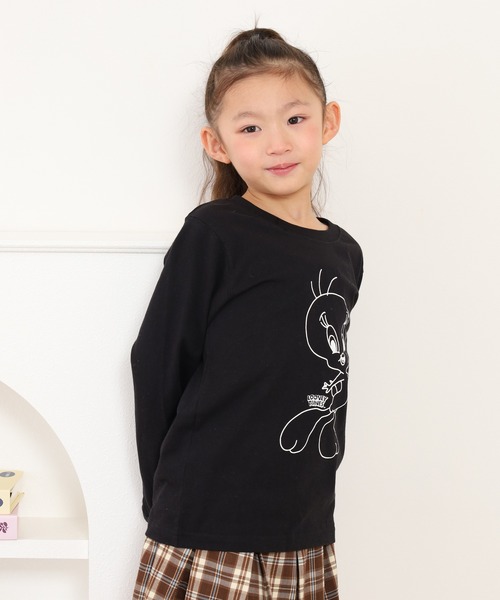 Looney Tunes(ルーニーテューンズ)の「トゥイーティープリントロンT KIDS(Tシャツ/カットソー・キッズ・ブラック/ホワイト/ピンク/ベージュ/ミント/モカ・120/130/140/150/160/110)」の14枚目の写真