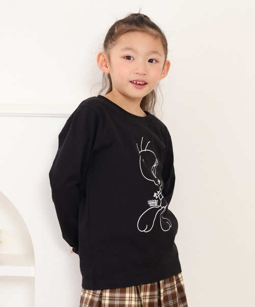 Looney Tunes(ルーニーテューンズ)の「トゥイーティープリントロンT KIDS(Tシャツ/カットソー・キッズ・ブラック/ホワイト/ピンク/ベージュ/ミント/モカ・120/130/140/150/160/110)」の15枚目の写真