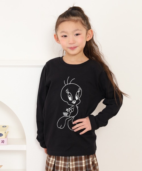 Looney Tunes(ルーニーテューンズ)の「トゥイーティープリントロンT KIDS(Tシャツ/カットソー・キッズ・ブラック/ホワイト/ピンク/ベージュ/ミント/モカ・120/130/140/150/160/110)」の16枚目の写真