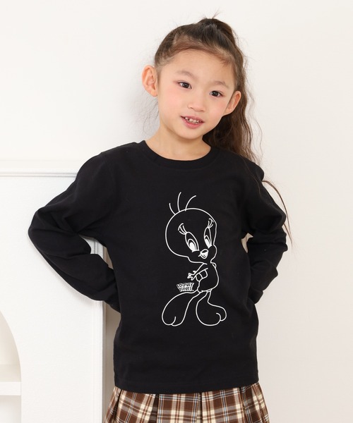 Looney Tunes(ルーニーテューンズ)の「トゥイーティープリントロンT KIDS(Tシャツ/カットソー・キッズ・ブラック/ホワイト/ピンク/ベージュ/ミント/モカ・120/130/140/150/160/110)」の18枚目の写真