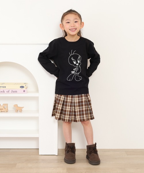 Looney Tunes(ルーニーテューンズ)の「トゥイーティープリントロンT KIDS(Tシャツ/カットソー・キッズ・ブラック/ホワイト/ピンク/ベージュ/ミント/モカ・120/130/140/150/160/110)」の19枚目の写真