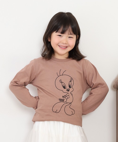 Looney Tunes(ルーニーテューンズ)の「トゥイーティープリントロンT KIDS(Tシャツ/カットソー・キッズ・ブラック/ホワイト/ピンク/ベージュ/ミント/モカ・120/130/140/150/160/110)」の20枚目の写真
