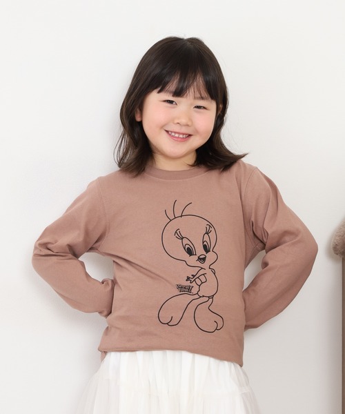 Looney Tunes(ルーニーテューンズ)の「トゥイーティープリントロンT KIDS(Tシャツ/カットソー・キッズ・ブラック/ホワイト/ピンク/ベージュ/ミント/モカ・120/130/140/150/160/110)」の21枚目の写真