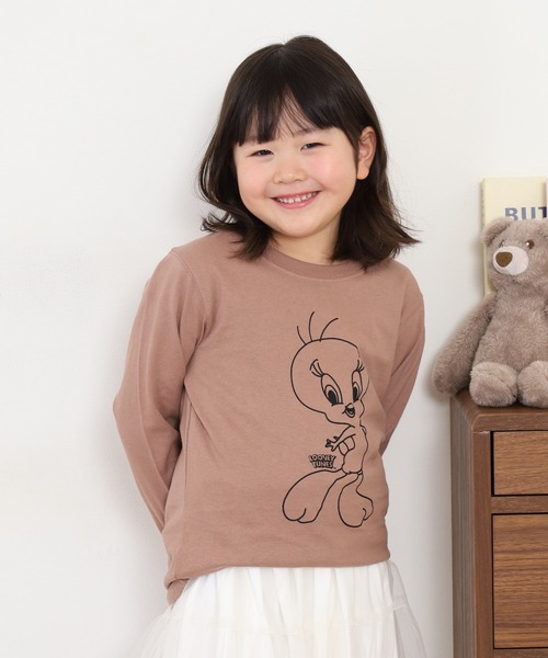 Looney Tunes(ルーニーテューンズ)の「トゥイーティープリントロンT KIDS(Tシャツ/カットソー・キッズ・ブラック/ホワイト/ピンク/ベージュ/ミント/モカ・120/130/140/150/160/110)」の22枚目の写真