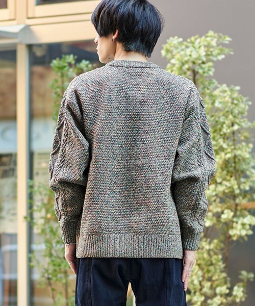 ADPOSION(アドポーション)の「【WEB限定】ミックススフレ ウォッシャブルケーブルクルーネックニット(ニット/セーター・メンズ・イエロー/オレンジ/ブルー/ネイビー・X-LARGE/MEDIUM/LARGE)」の22枚目の写真