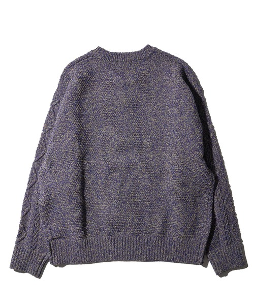 ADPOSION(アドポーション)の「【WEB限定】ミックススフレ ウォッシャブルケーブルクルーネックニット(ニット/セーター・メンズ・イエロー/オレンジ/ブルー/ネイビー・X-LARGE/MEDIUM/LARGE)」の6枚目の写真