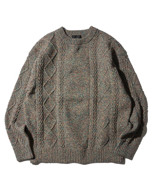 ADPOSION(アドポーション)の「【WEB限定】ミックススフレ ウォッシャブルケーブルクルーネックニット(ニット/セーター・メンズ・イエロー/オレンジ/ブルー/ネイビー・X-LARGE/MEDIUM/LARGE)」の9枚目の写真