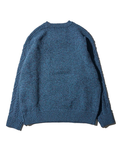 ADPOSION(アドポーション)の「【WEB限定】ミックススフレ ウォッシャブルケーブルクルーネックニット(ニット/セーター・メンズ・イエロー/オレンジ/ブルー/ネイビー・X-LARGE/MEDIUM/LARGE)」の8枚目の写真