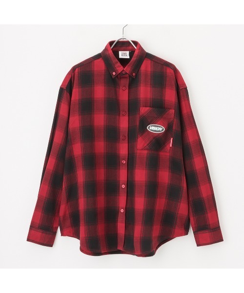 VISION STREET WEAR（ヴィジョンストリートウェア）の「VISION STREET WEAR ヴィジョンストリートウェア ネルチェック刺繍シャツ メンズ（シャツ/ブラウス・メンズ・マスタード/レッド/ネイビー/ベージュ・M/L/XL）」の5枚目の写真