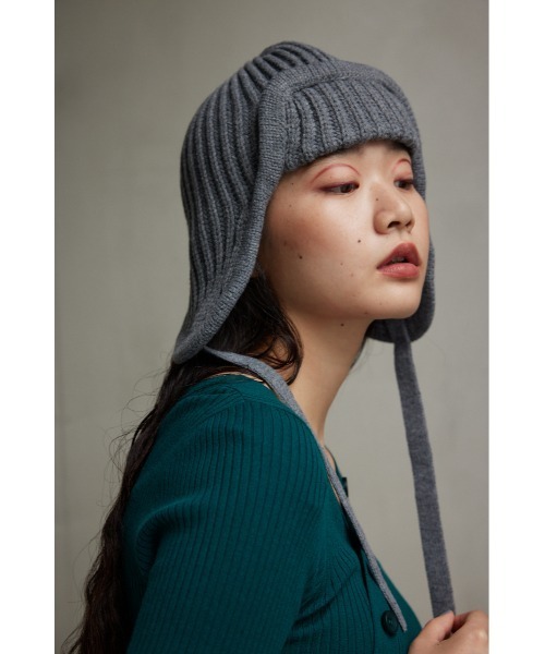 AZUL by moussy(アズールバイマウジー)の「フライトニットキャップ(ニットキャップ/ビーニー・レディース・ブルー/杢グレー/アイボリー・FREE)」の10枚目の写真
