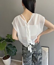 2wayレースアップメッシュプルオーバー