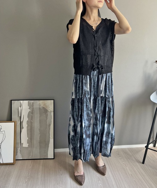 Jewelobe(ジュエローブ)の「2wayレースアップメッシュプルオーバー(ニット/セーター・レディース・ブラック/ブラウン/ホワイト/ベージュ・FREE)」の16枚目の写真