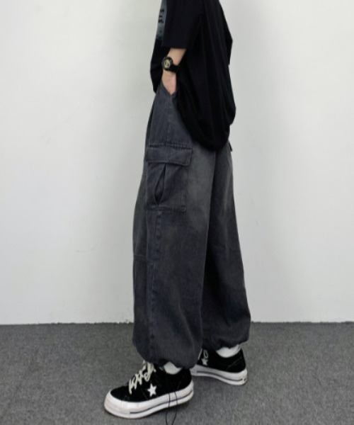 REBALANCE(リバランス)の「デニムカーゴパンツ ユニセックス(カーゴパンツ・レディース・B/A・MEDIUM/LARGE/SMALL/X-LARGE)」の4枚目の写真