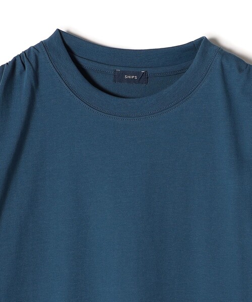SHIPS(シップス)の「* 〈洗濯機可能〉ショルダー ギャザー ラウンド へム ロング スリーブ TEE ◇(Tシャツ/カットソー・レディース・チャコールグレー/ブルー系/オフホワイト・SMALL/MEDIUM)」の10枚目の写真