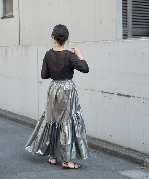 超希少良品 トライレイヤード ニューポート サテンメッキ仕上げ Tel3シルバー レディース 起毛ツイル オーバーサイズ ファイアーバード トラック