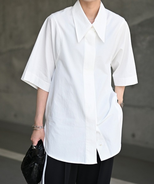 Marient（マリエント）の「メイカラーシャツ（シャツ/ブラウス・レディース・ホワイト/ブラック・FREE）」の13枚目の写真