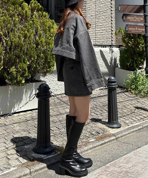 INGNI（イング）の「袖スリットGジャン(セットアップ対応)（デニムジャケット・レディース・グレー/インディゴブルー・M）」の15枚目の写真