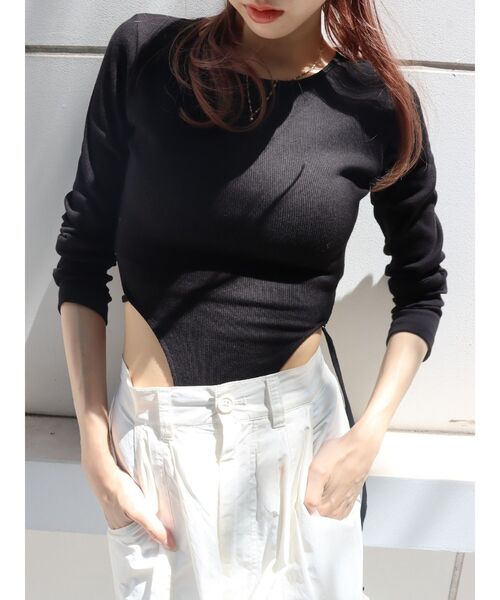 EVRIS（エヴリス）の「バックストラップリブトップス（Tシャツ/カットソー・レディース・ブラック/カーキ/ホワイト/グレー・FREE）」の17枚目の写真