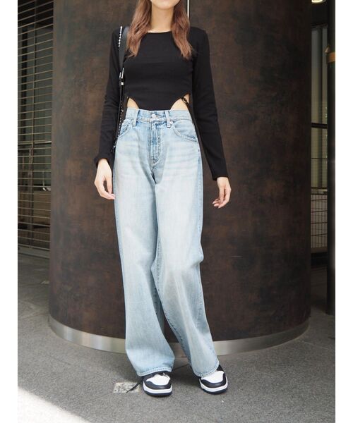 EVRIS（エヴリス）の「バックストラップリブトップス（Tシャツ/カットソー・レディース・ブラック/カーキ/ホワイト/グレー・FREE）」の22枚目の写真